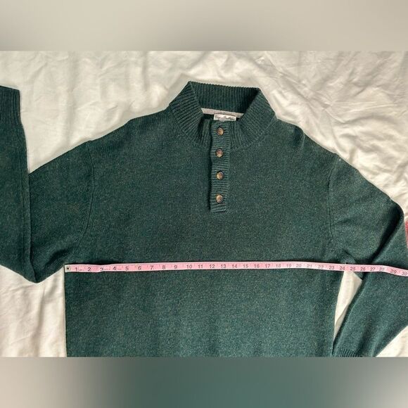 Enzo Mantovani 100% Wool Henley Sweater Pullover Green Neiman Marcus Men’s XXL - Picture 6 of 10